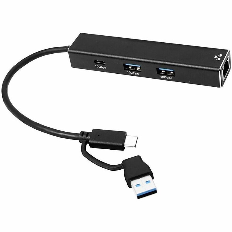 4XEM 3-Port USB-C and A with 2.5Gbps Ethernet Hub, Black (4XUSBCAHUB2A1CTAA) image 1