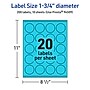 Avery Printable Circle Multipurpose Labels, 1.75" Dia., Bright Blue, 200/Pack (94509)~#|#~E31FF118-9984-477A-958F66EF966619C1_sc7