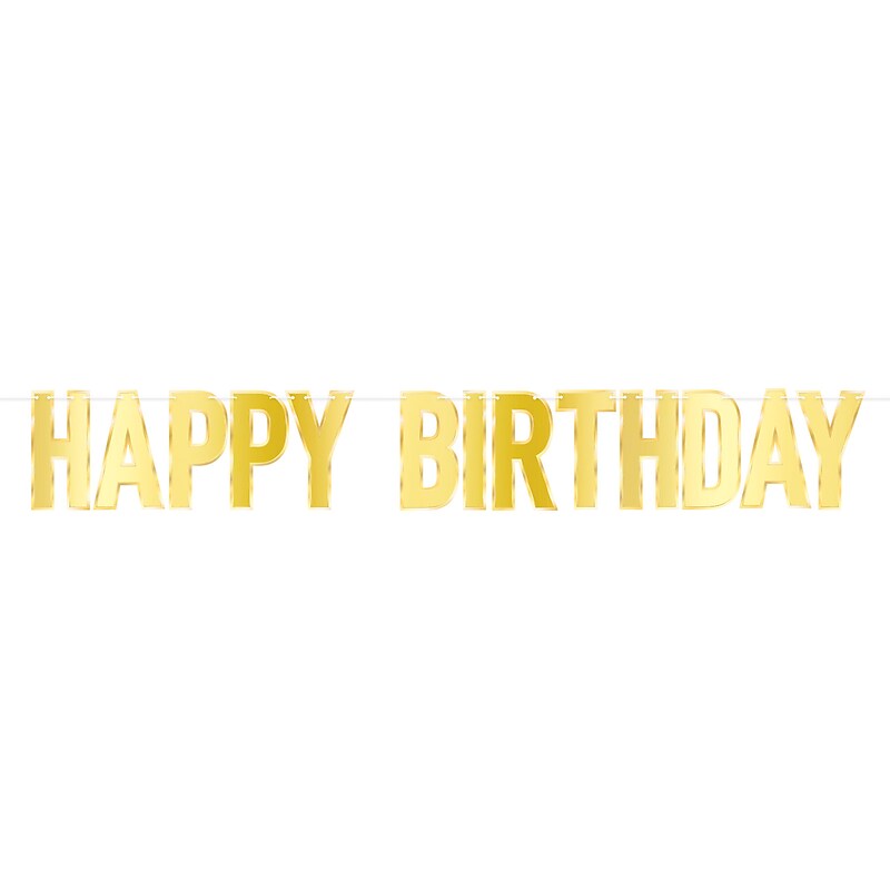 Beistle Happy Birthday Streamer, Gold, 3/Pack (56186-GD) image 1