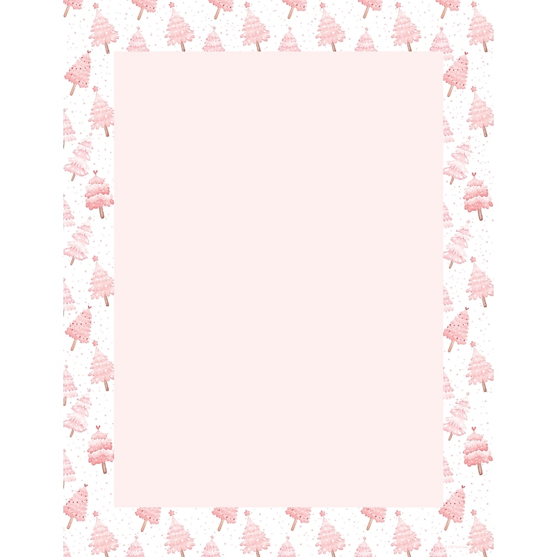 Great Papers! Pink Christmas Tree Holiday Letterhead, Pink, 50/Pack (2025042) image 1