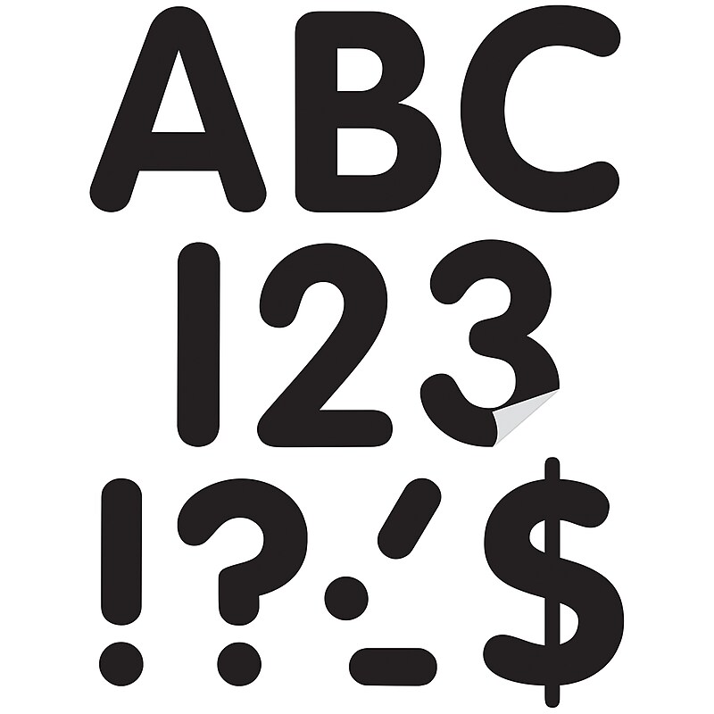 Teacher Created Resources 4" Self-Adhesive Letters and Numbers, Black, 108/Pack (TCR9640) image 1