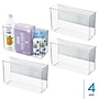 iDESIGN Magnetic Plastic Storage Bin, 6.25" x 3"x 11", Clear, 4/Pack (28111M4)~#|#~E32F0744-72B9-4822-957B040AA4AC1412_sc7