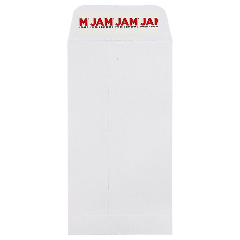 JAM Paper Self Seal #7 Coin Business Envelopes, 3 1/2" x 6 1/2", White, 100/Pack (356838558D) image 1