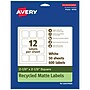 Avery EcoFriendly Laser/Inkjet Square Multipurpose Labels, 2-1/8" x 2-1/8", White, 600/Box (94105)~#|#~E335A19D-6CA2-40EA-A10CB57862404865_sc7