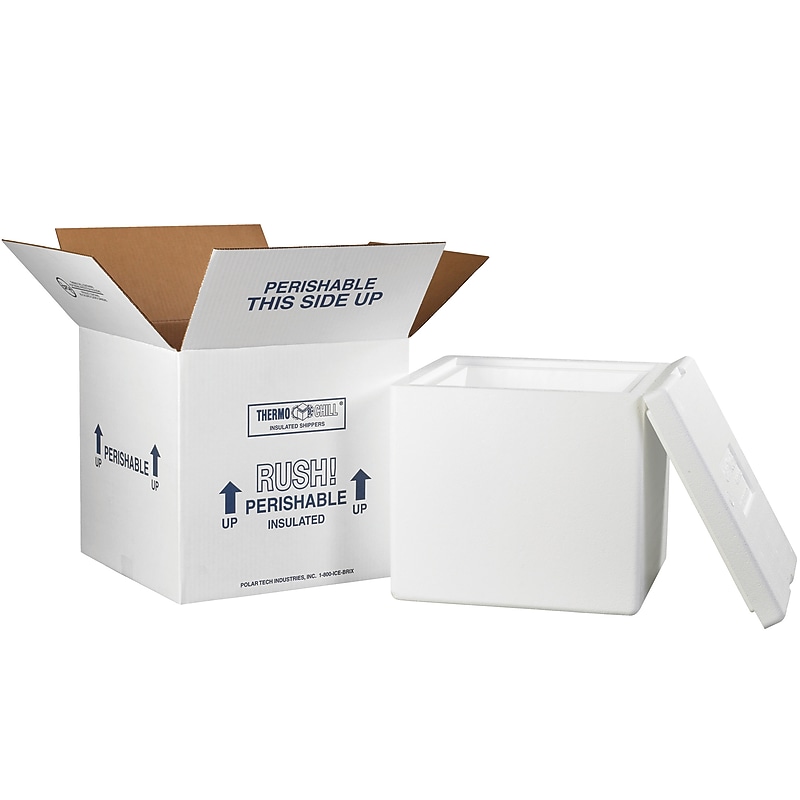 12" x 12" x 11.5" Insulated Shipping Containers, White (230C) image 1