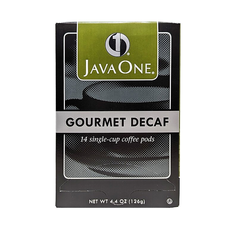 JavaOne Gourmet Decaf Coffee Soft Pods, Light Roast, 84/Carton (JTC30216CT) image 1