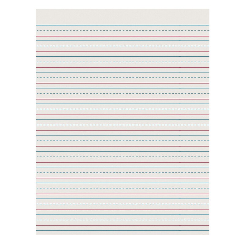 Pacon 8.5" x 11" Newsprint Handwriting Paper, 1/2" x 1/4" x 1/4" Ruled, 500 Sheets/Pack, 3 Packs (PAC2696-3) image 1