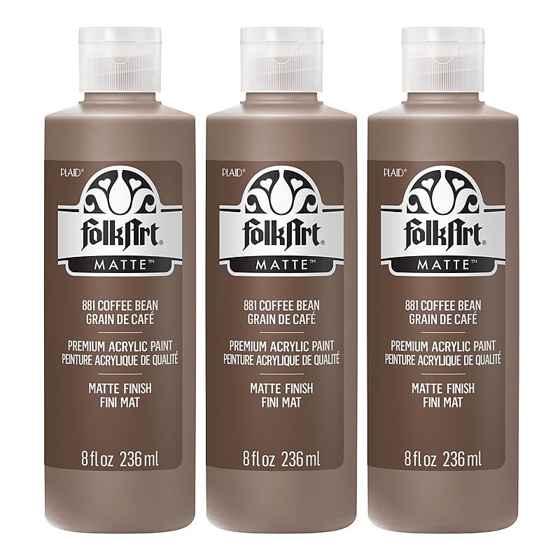 FolkArt Acrylic Paint Matte, 8oz., Coffee Bean, 3/Pack(FLK881-3) image 1