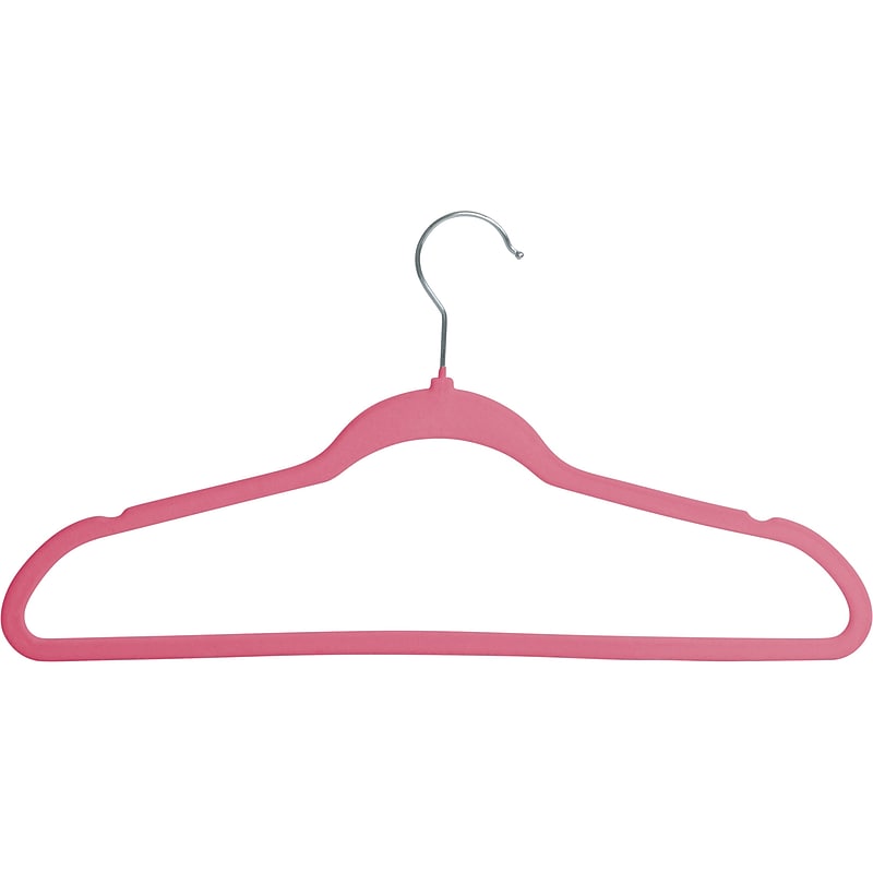 Honey-Can-Do Metal Slim-Profile Nonslip Velvet Hanger, Pink, 25/Pack (HNG-09734) image 1