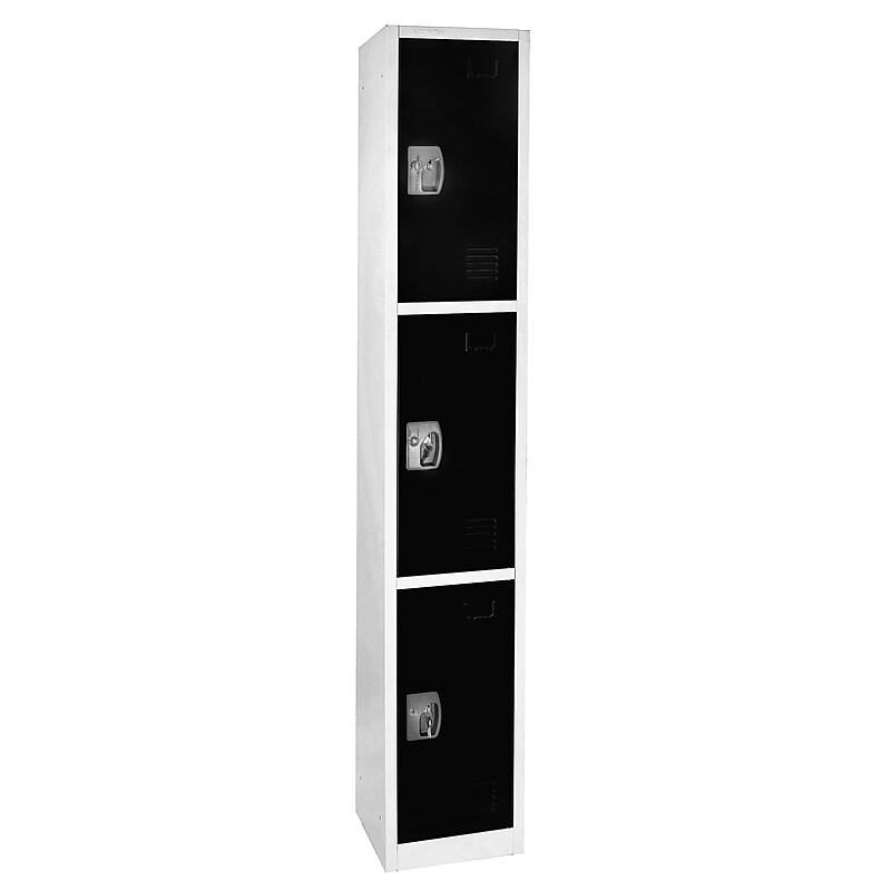 AdirOffice 72'' 3-Tier Black Storage Locker (629-203-BLK) image 1