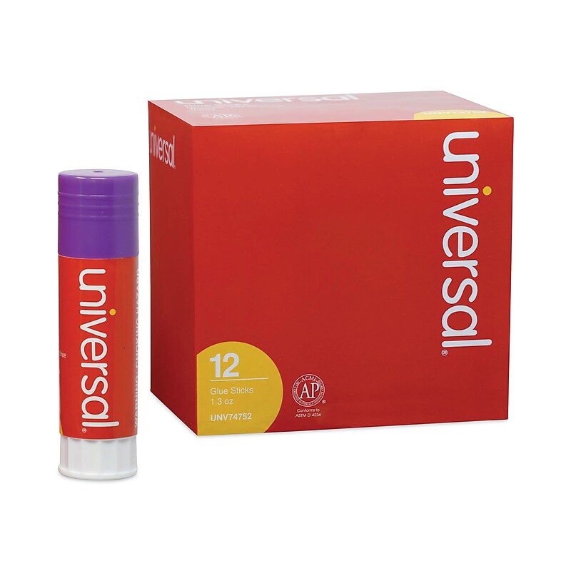 Universal Glue Sticks, 1.3 oz., Purple, 12/Pack (UNV74752) image 1
