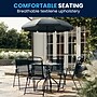Flash Furniture Nantucket Patio Garden Set with Umbrella Table and Folding Chairs, Black, 6/Set (GM202012BK)~#|#~E36B30A5-A183-44FA-8E21B7DD8C4A6F99_sc7