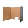 Flipside Foldable Cardboard Freestanding Privacy Panel w/Pass-through Window, 23"H x 70"W, Black (61861)~#|#~E3704B7E-19CD-4E45-AB47F893EBA67AE8_sc7