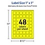 Avery Laser/Inkjet Multipurpose Square Labels, 1" x 1", Neon Yellow, 3840/Box (94103)~#|#~E3737F58-C140-4D50-AAD2F1CBB7188A9A_sc7