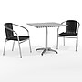 Flash Furniture Lila Indoor-Outdoor Table Set with 2 Chairs, 31.5" x 31.5", Aluminum/Black (TLH32SQ020BKCH2)~#|#~E37A21A4-8C13-4899-AC017A8A4190D7C8_sc7