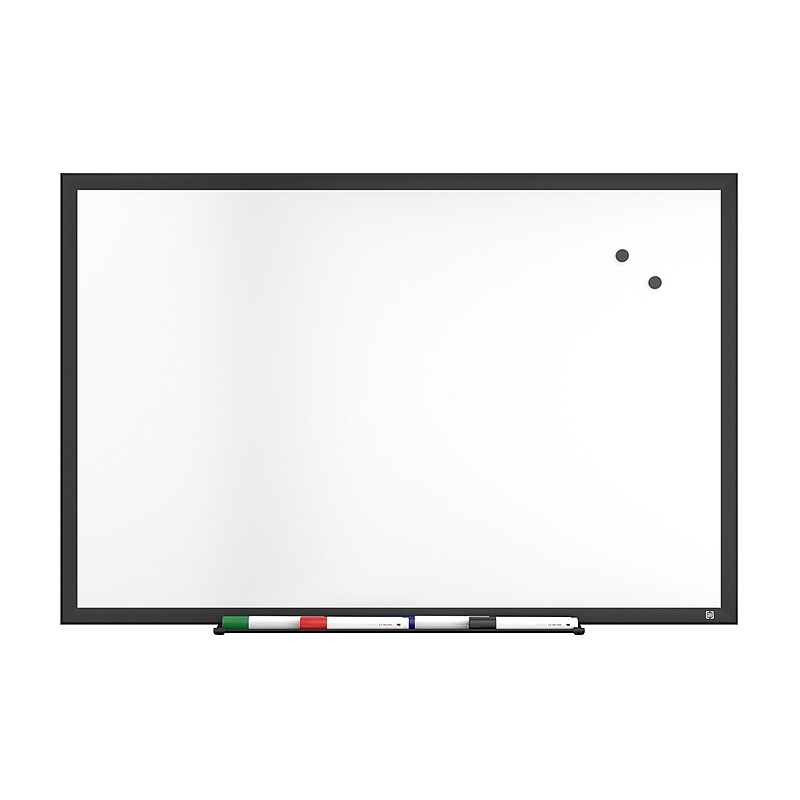 TRU RED™ Magnetic Steel Dry Erase Board, Black Frame, 3' x 2' (TR61180) image 1