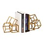Mind Reader Geometric Cube Metal Book Ends, 6", Gold (BLOCKS2-GLD)~#|#~E383BCED-3622-43D2-8EBA9F9A4BA7F15C_sc7
