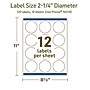 Avery Dissolvable Circle Multipurpose Labels, 2.25" Dia., Off-white, 120/Pack (94510)~#|#~E38B96C1-6E5F-4DB2-A47B8F3CC10045CE_sc7