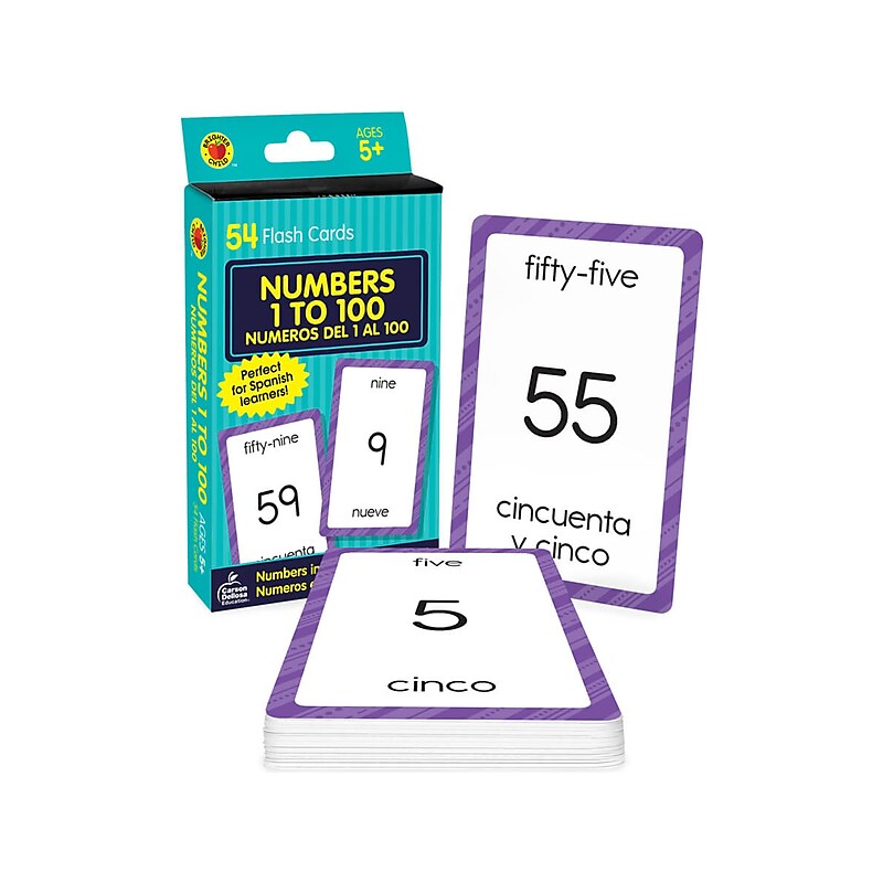 Carson-Dellosa Brighter Child Numbers 1 to 100 Flash Cards, 54/Pack (0769647995) image 1