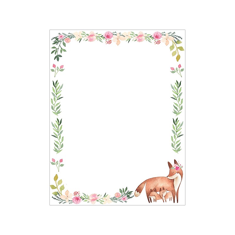 Great Papers Fancy Foxes Letterhead, Multicolor, 50/Pack (2023061) image 1