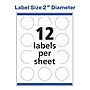 Avery Laser/Inkjet Round Multipurpose Labels, 2" Dia, Glossy White, 600 Labels/Box (94501)~#|#~E3984E55-8C32-4105-B36F02EE25421F64_sc7