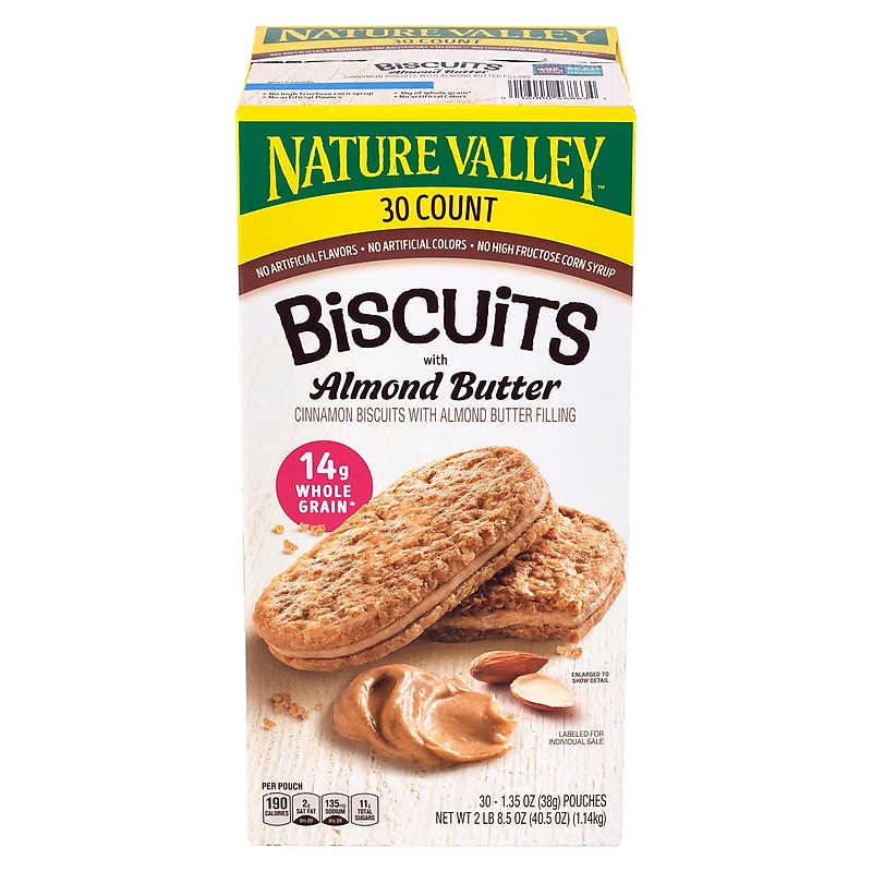 Nature Valley Biscuit Sandwich with Almond Butter, 40.5 oz., 30 Bars/Box (220-01046) image 1