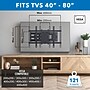 Mount-It! Full Motion TV Wall Mount with Extra Long Extension for 40" to 80" TVs, up to 121 lbs., Black (MI-397)~#|#~E3B12704-BB3C-4D9D-ABDA00CE9A2D9C6F_sc7