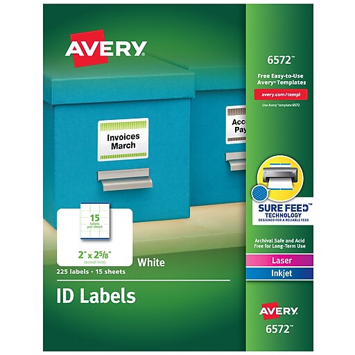 Avery Sure Feed Laser/Inkjet ID Labels, 2