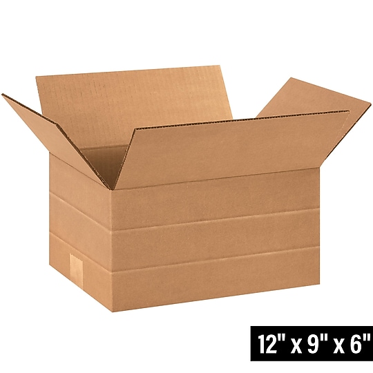 12" x 9" x 6" Multi-Depth Shipping Boxes, 32 ECT, 25/Pack (MD1296)~#|#~E3BC37C0-5DF8-4C2C-8DE0C78AADD77B35_sc7