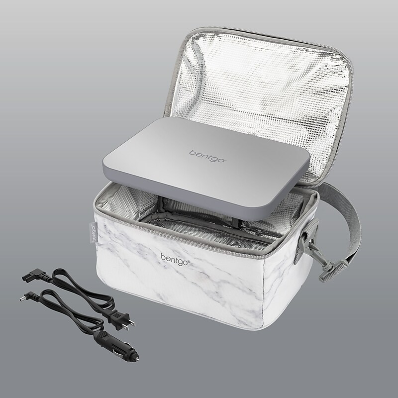 Bentgo Heat Electric Insulated Lunch Bag, White Marble (BGHEATBG-WM) image 1