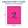 Avery Heart Laser/Inkjet Multipurpose Labels, 2-9/32" x 1-27/32", Neon Magenta (480/Box)~#|#~E3C5A0DB-2944-4D67-A8AC0DFE67527344_sc7