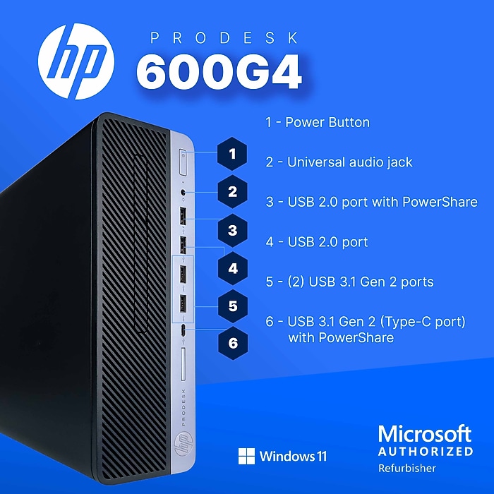 HP ProDesk Desktop Computer including 24