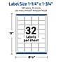 Avery Waterproof Rectangle Laser Multipurpose Labels, 1.25" x 1.75", White, 320/Pack (19479399260)~#|#~E3CE556D-587D-49E2-B74BD0C8A86CFD0D_sc7