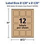 Avery Laser/Inkjet Square Multipurpose Labels, 2-1/8" x 2-1/8", Kraft Brown, 600 Labels/Box ( 94105)~#|#~E3CE997E-85B7-40A6-A75D3CDE92D603A0_sc7