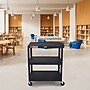 Luxor LEADER XL 3-Shelf Adjustable Media Utility Cart, Black (AVJ42XL)~#|#~E3D222EF-2D56-41DA-8C0B232373C0E503_sc7