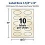 Avery Pearlized Ivory Oval Multipurpose Labels, 1.5" x 3", Ivory, 1000/Box (94055)~#|#~E3E1060B-10C8-4B95-BBABBAE9A18FCA5F_sc7