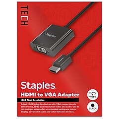 Staples TECH HDMI to VGA Audio/Video Adapter, Male to Female