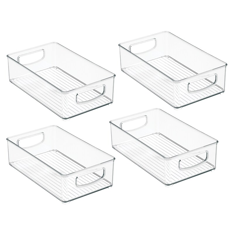 iDESIGN Small Stackable Plastic Storage Bin, Clear (29408M4) image 1
