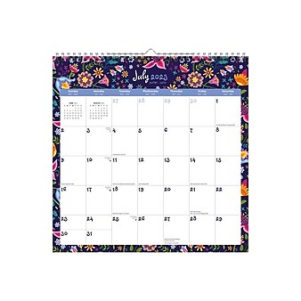 2023-2024 StarGifts Floral Splendor 12" x 12" Academic & Calendar Monthly Wall Calendar (9781975471989)