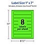 Avery Laser/Inkjet Multipurpose Rectangle Labels, 1" x 7", Neon Green, 160/Pack (94225)~#|#~E3F7E124-D095-4687-9FD9EA5006A5E656_sc7