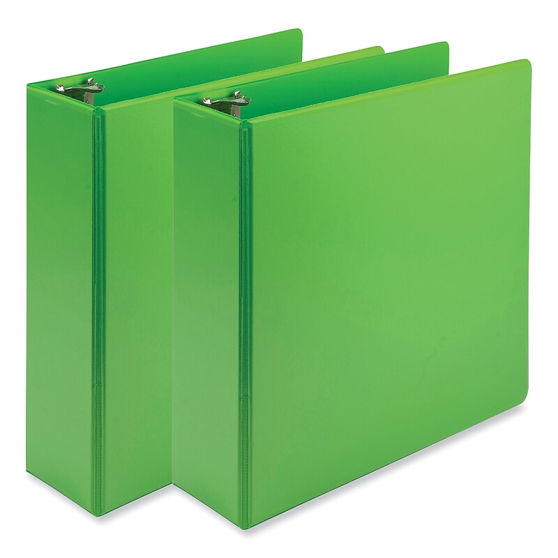 Samsill Earth's Choice 3" 3-Ring View Binders, Lime, 2/Pack (SAMU86878) image 1