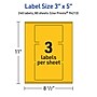 Avery Laser/Inkjet Rectangle Multipurpose Labels, 3" x 5", Bright Yellow, 240/Box (94213)~#|#~E3FE084B-5E8F-4D43-A37610FBE7B763D3_sc7