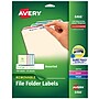 Avery Sure Feed Laser/Inkjet File Folder Labels, 2/3" x 3-7/16", Assorted, 750 Labels/Pack (6466)~#|#~E400EBC2-CDE1-450F-B50F62003C2C61B3_sc7