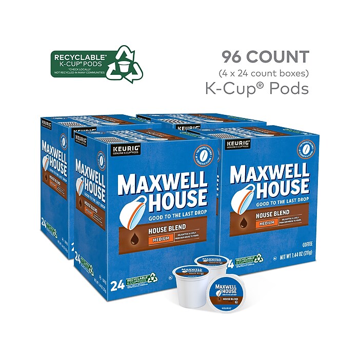 Maxwell House House Blend Coffee Keurig K-Cup Pod, Medium Roast