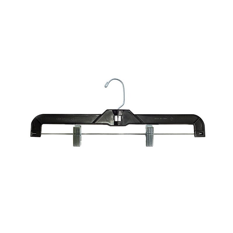 NAHANCO 14" Plastic Jumbo Weight Skirt/Slack Hanger, Black, 100/Box (2602RC) image 1