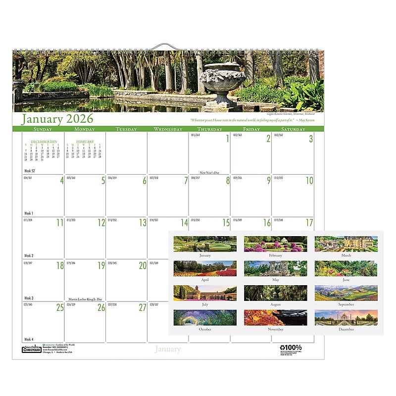 2026 House of Doolittle Garden 12" x 12" Monthly Wall Calendar (301-26) image 1