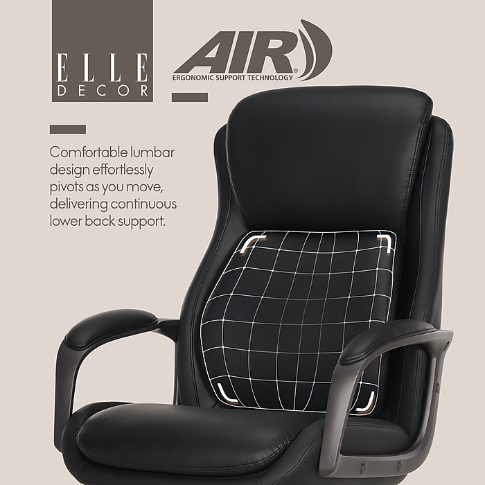 Elle Decor Rivendell AIR Lumbar Ergonomic Vegan Leather Swivel