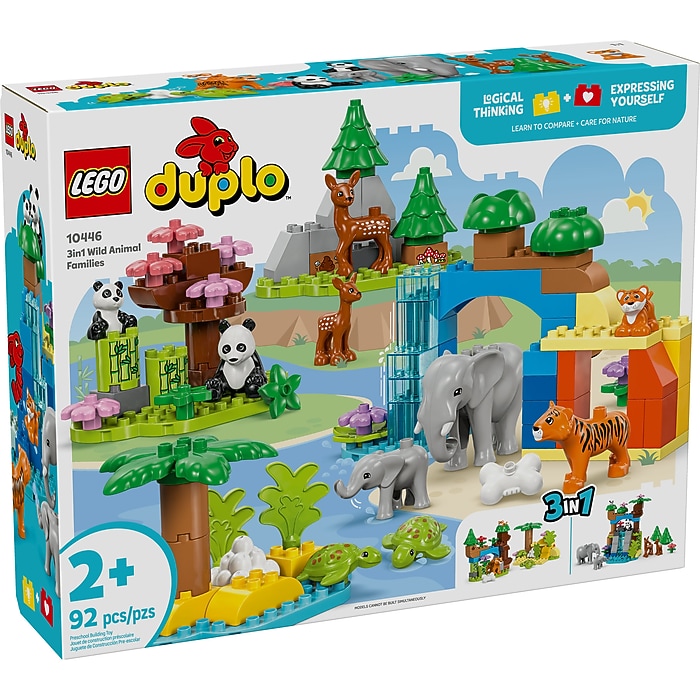 LEGO DUPLO Town 3in1 Wild Animal Families, 92 Pieces (10446) | Staples