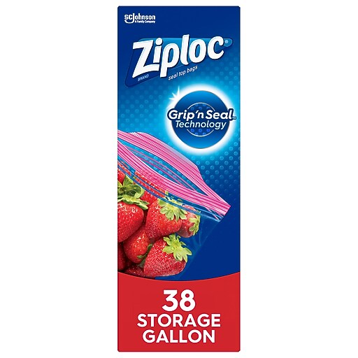 Ziploc Storage Bags, Gallon, 38/Box (314470) Staples
