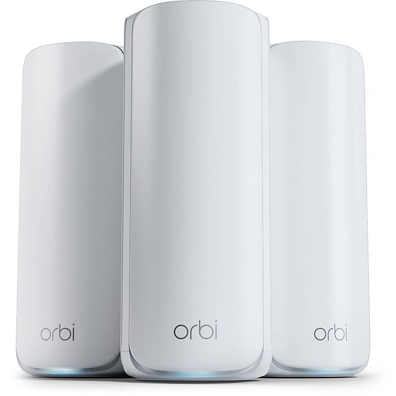 Netgear Orbi 770 BE 11000Mbps Tri-Band Mesh WiFi 7 System, White, 3/Pack (RBE773-100NAS) image 1